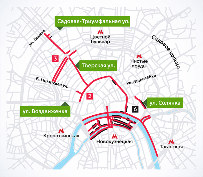 движение транспорта в Москве 24 июня 2020 года